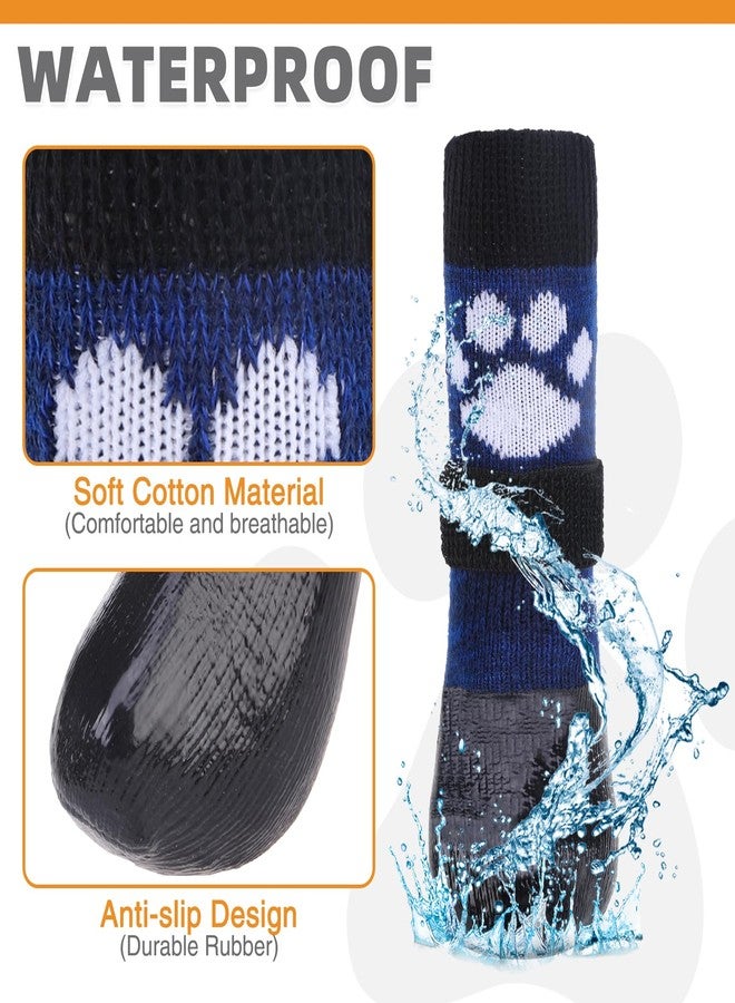 KOOLTAIL Non Slip Dog Socks to Prevent Licking Paws for Hardwood Floors, Dog Boots Shoes for Hot/Cold Pavement with Grippers Traction Control, Waterproof Paw Protector for Small Medium Large Dogs M - Image 3
